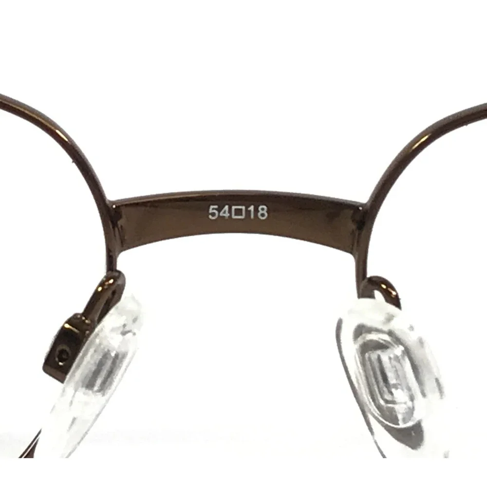 Genesis Eyeglasses Frames G4003 BROWN Shiny Oval Wire Rim 54-18-140